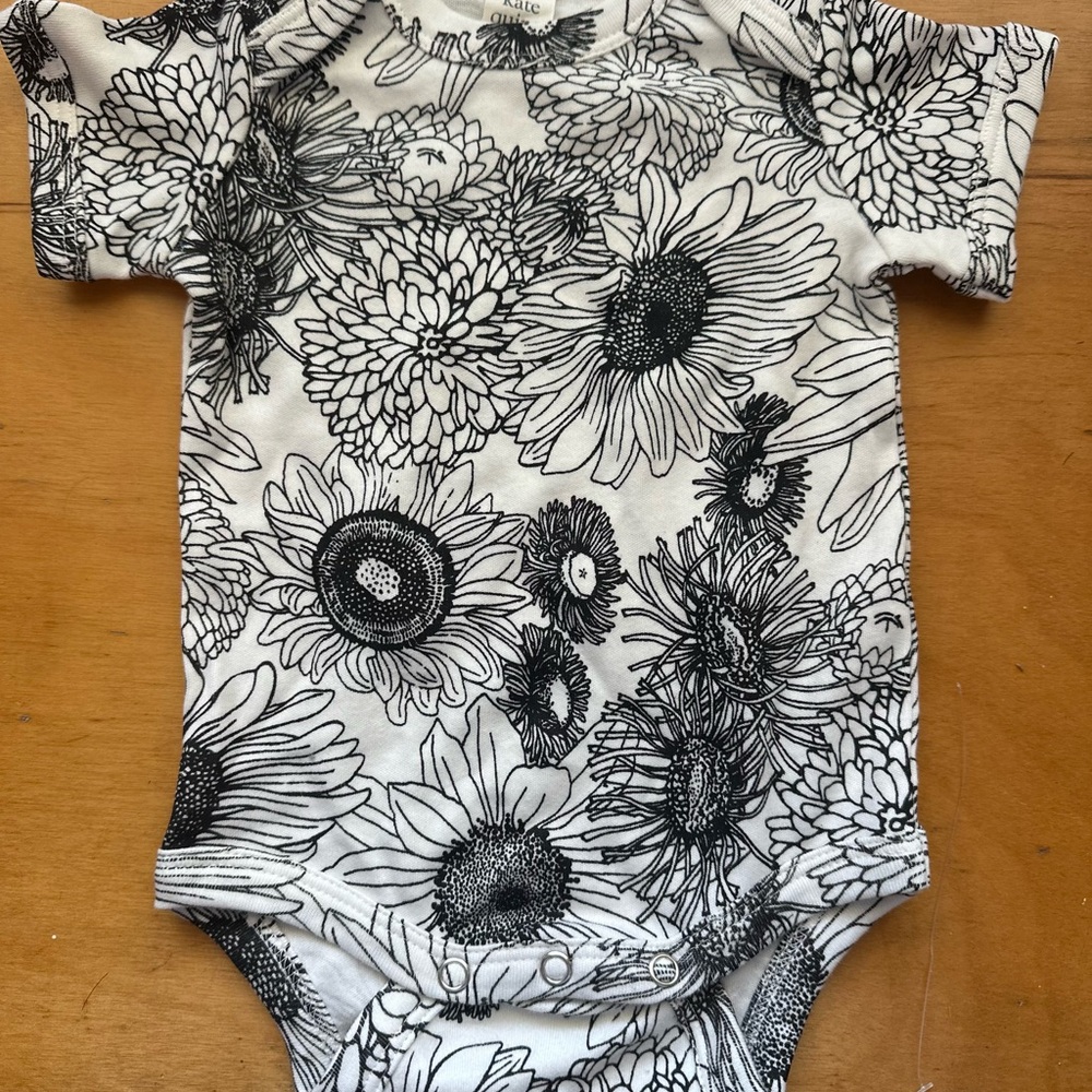 Kate Quinn Black and White Floral Bodysuit